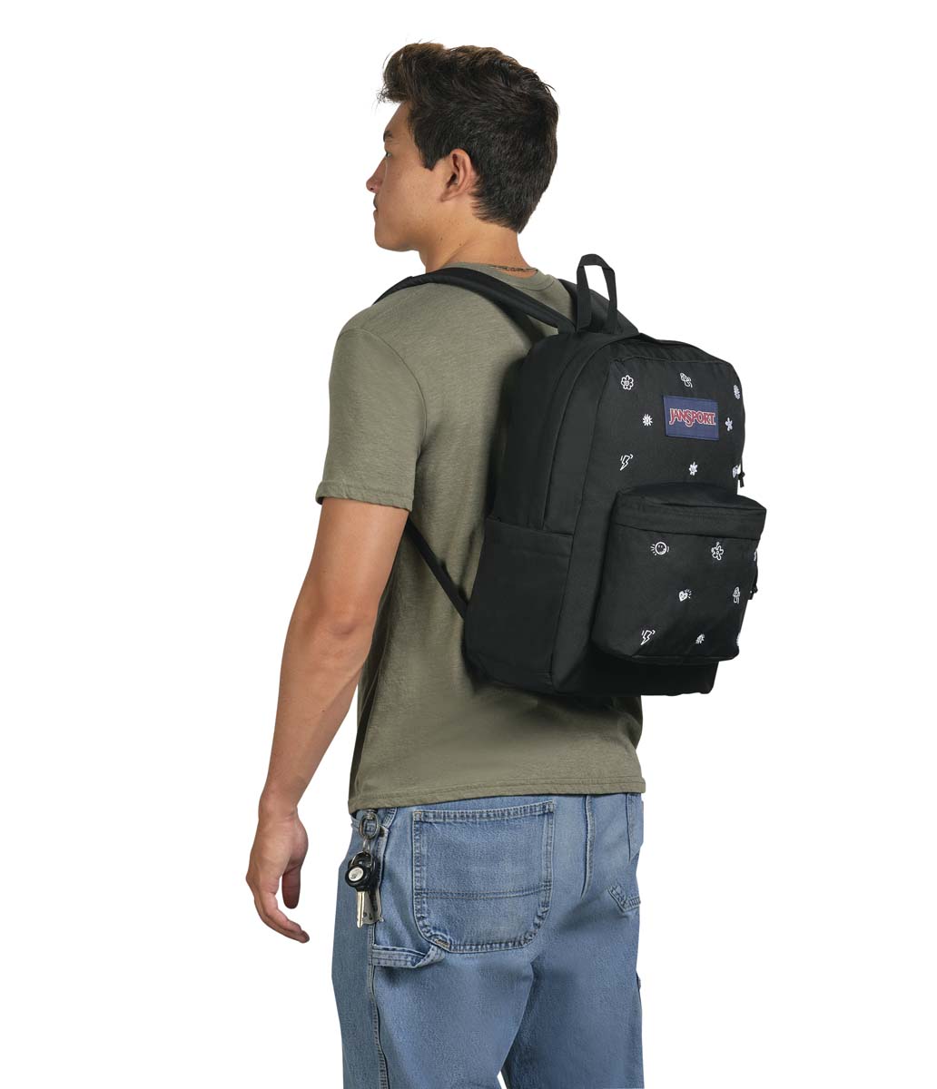 JanSport SuperBreak Plus FX Backpack - Kidcore Charms Black