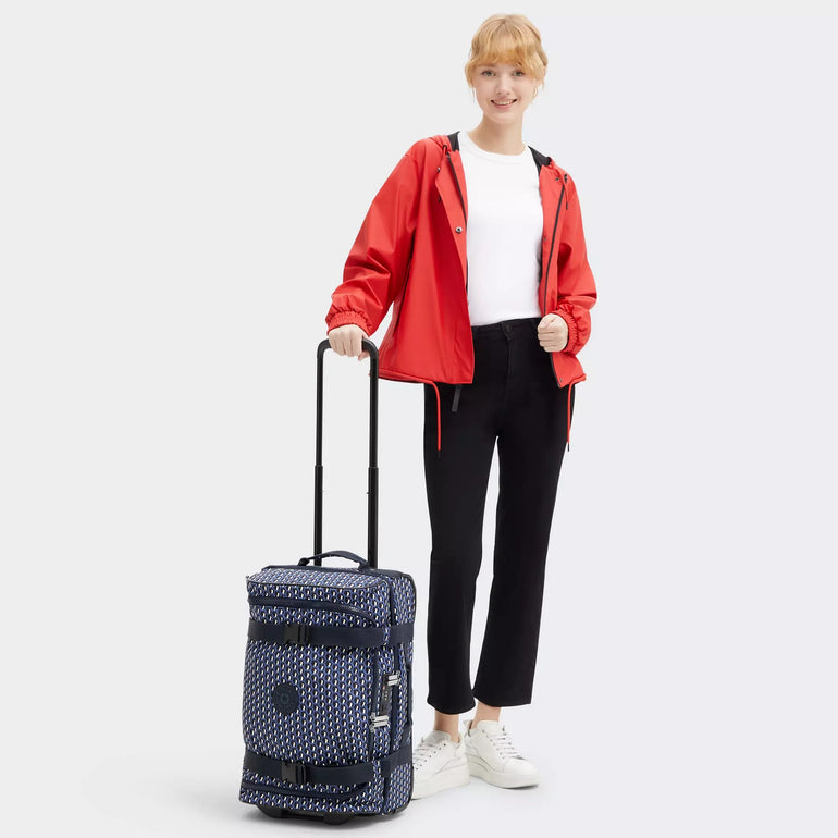 Kipling Aviana Petit sac de voyage imprimé à roulettes - 3D K Blue