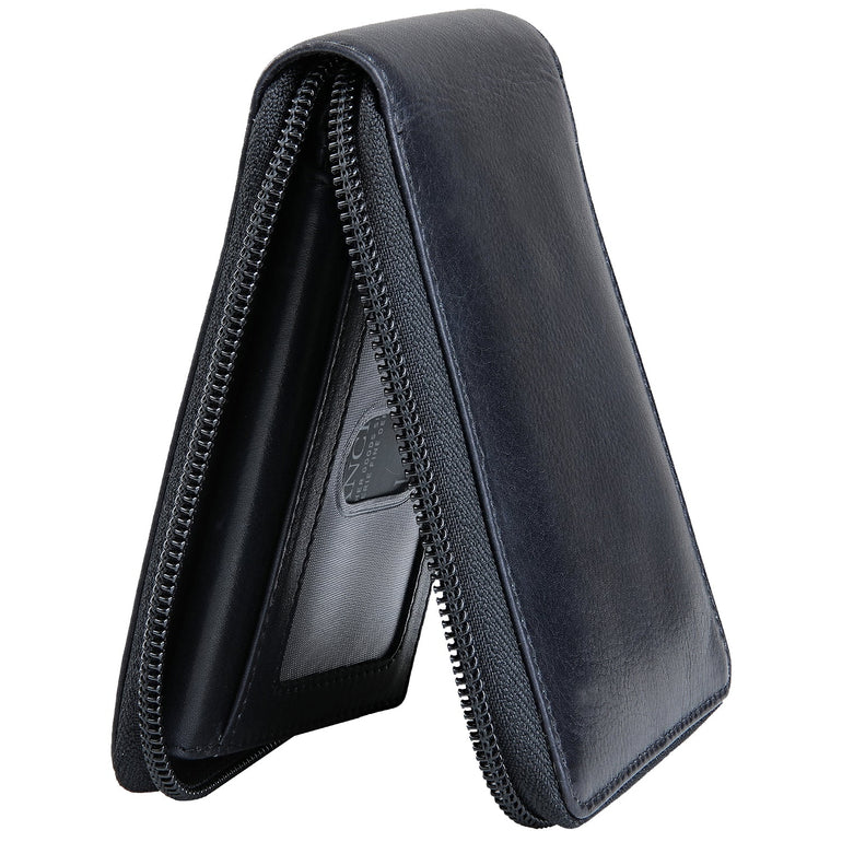 Mancini BELLAGIO Portefeuille RFID à Fermeture Éclair avec Porte-Cartes Amovible