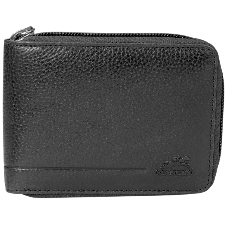 Mancini Fifth Avenue RFID Zippered Billfold with Removable Passcase