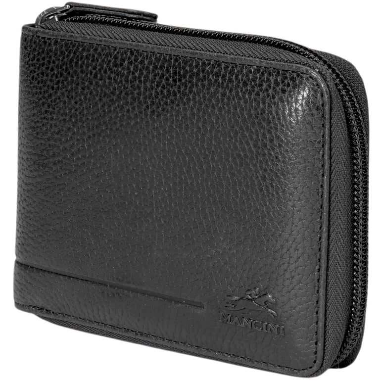 Mancini Fifth Avenue RFID Zippered Billfold with Removable Passcase