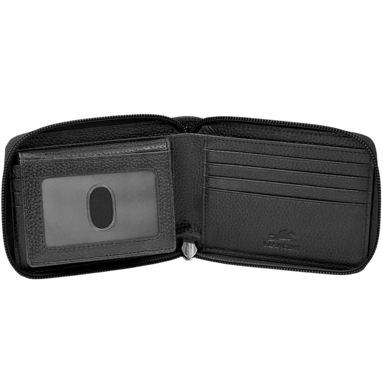 Mancini Fifth Avenue RFID Zippered Billfold with Removable Passcase