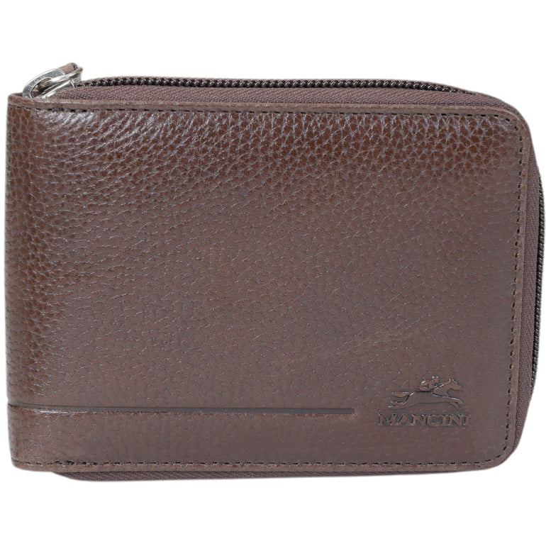Mancini Fifth Avenue RFID Zippered Billfold with Removable Passcase
