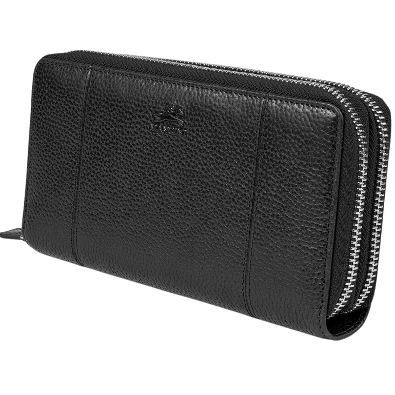 Mancini Fifth Avenue RFID Secure Double Zipper Wallet