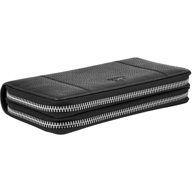 Mancini Fifth Avenue RFID Secure Double Zipper Wallet