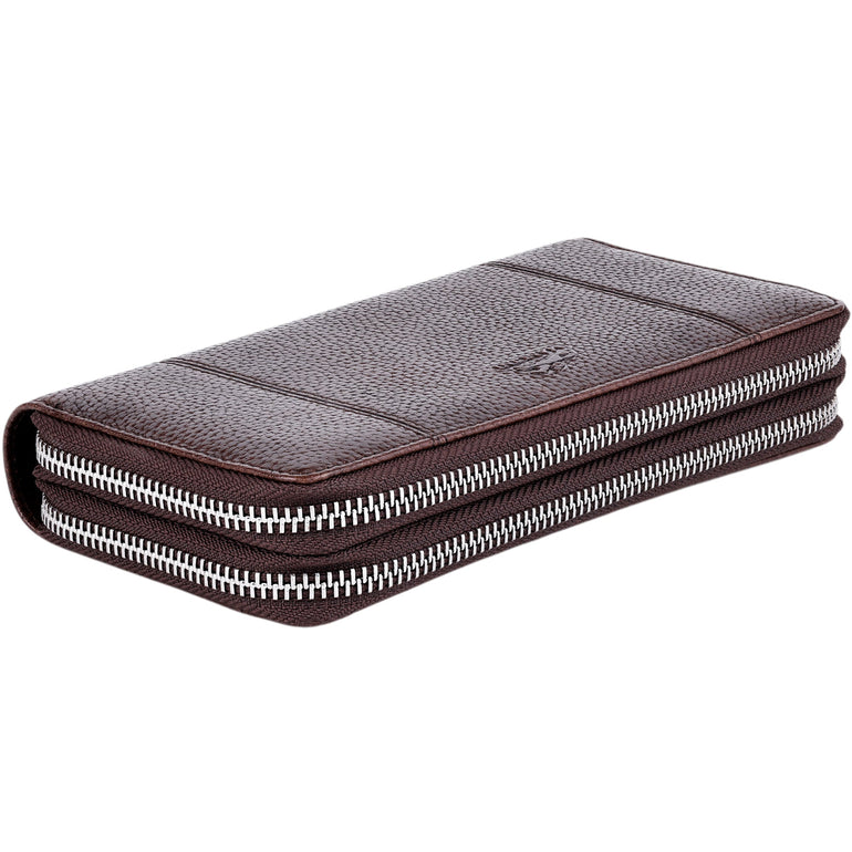 Mancini Fifth Avenue RFID Secure Double Zipper Wallet