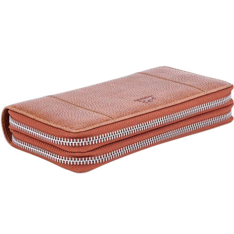 Mancini Fifth Avenue RFID Secure Double Zipper Wallet