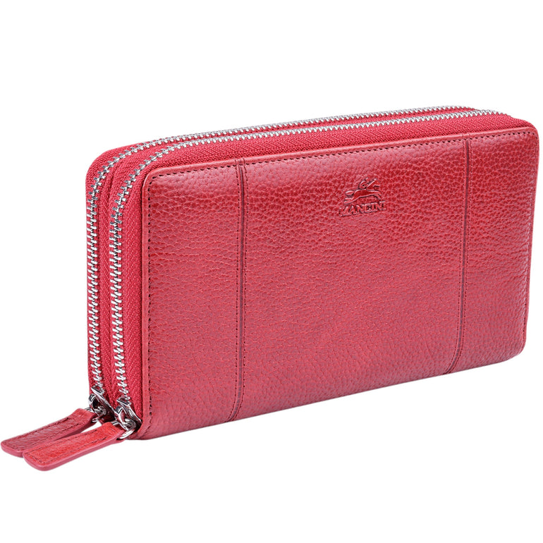 Mancini Fifth Avenue RFID Secure Double Zipper Wallet