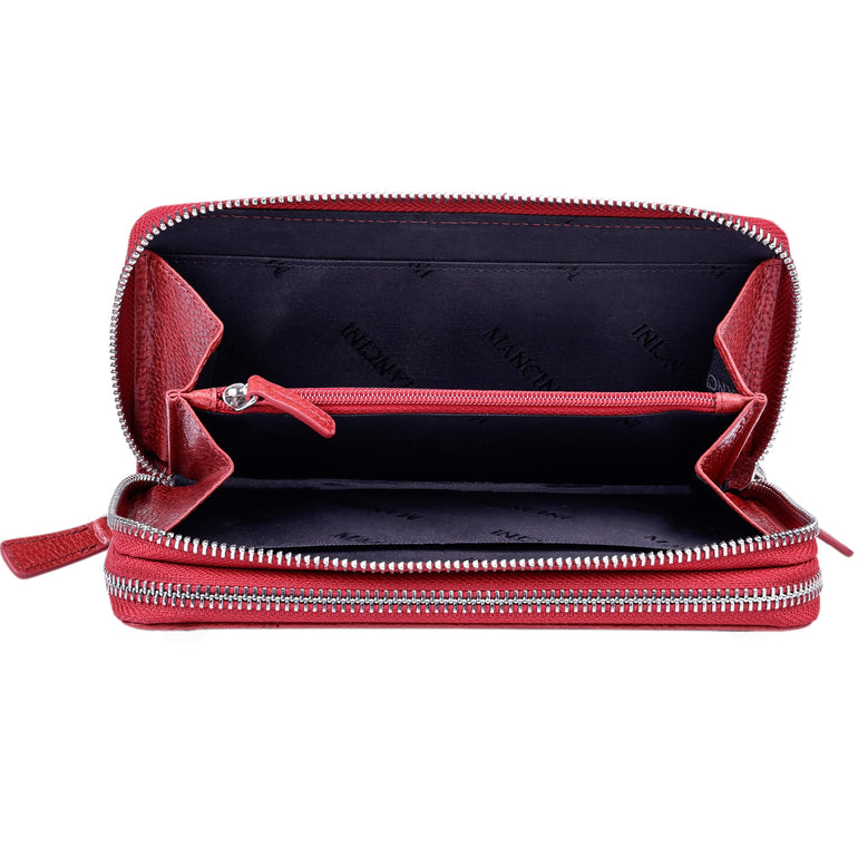 Mancini Fifth Avenue RFID Secure Double Zipper Wallet