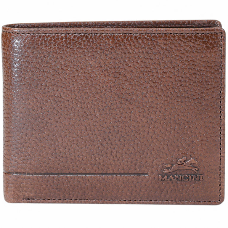 Mancini Fifth Avenue RFID Secure Center Wing Wallet with Coin Pocket