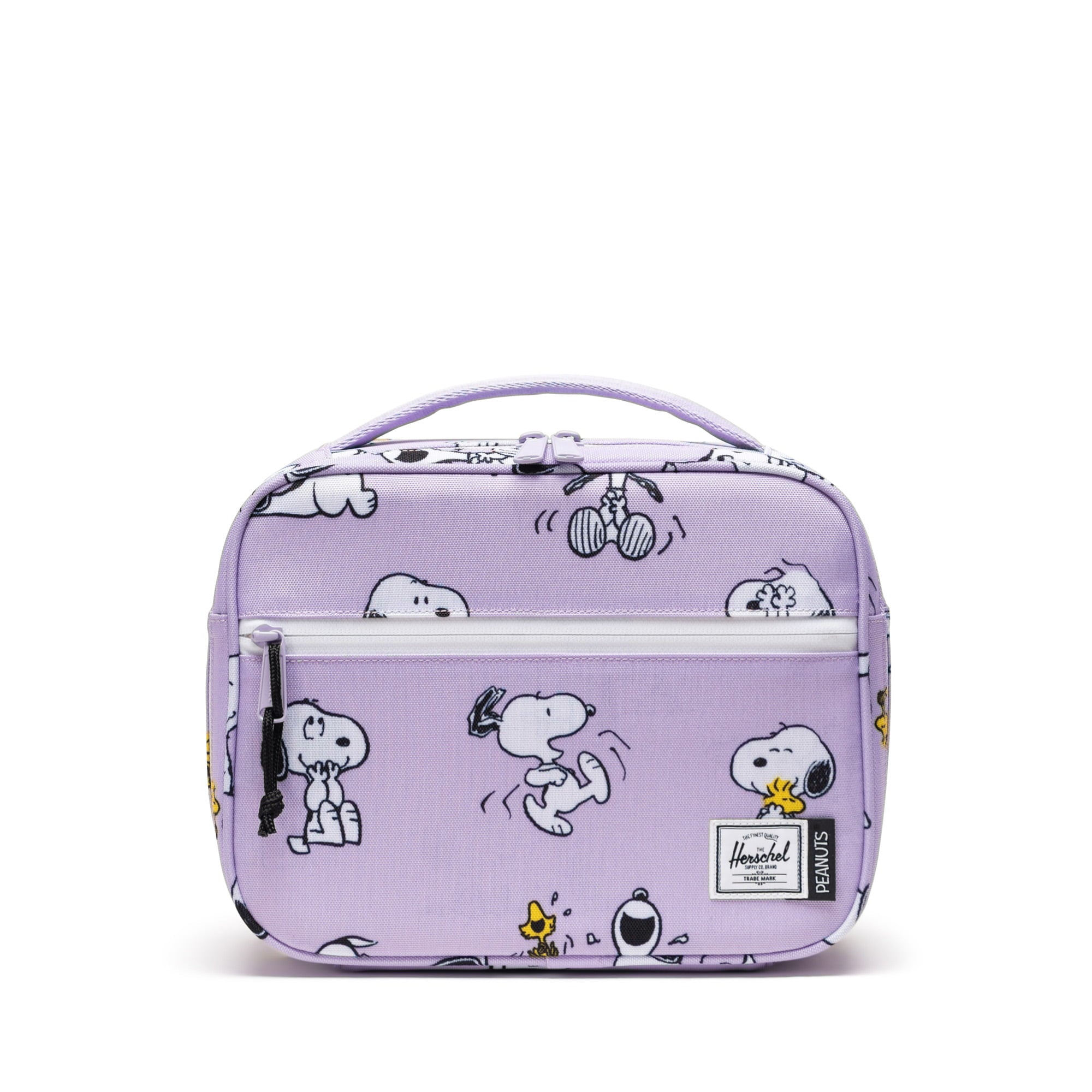 Herschel Peanuts Pop Quiz Lunch Box - Snoopy and Woodstock Pastel Lilac