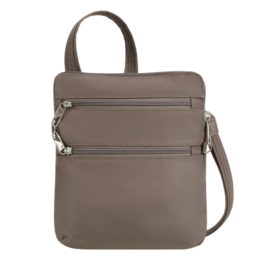 Travelon Sac Bandoulière Mince Classique à Double Fermeture Éclair Antivol