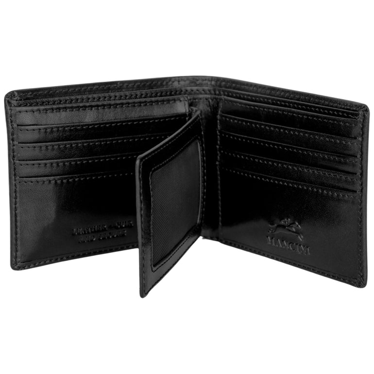 Mancini Pelle D’oro RFID Secure Center Wing Billfold