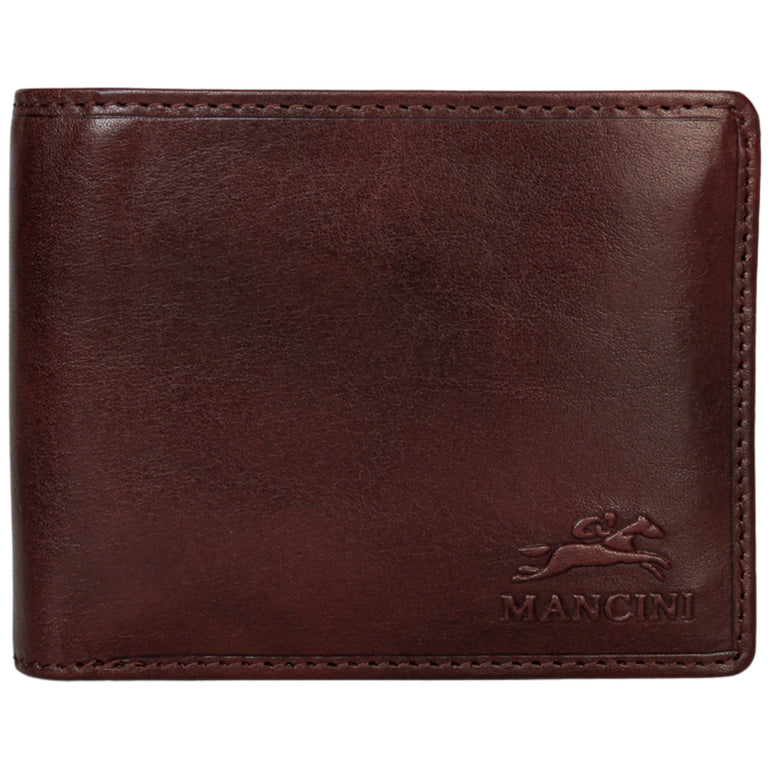 Mancini Pelle D’oro RFID Secure Center Wing Billfold