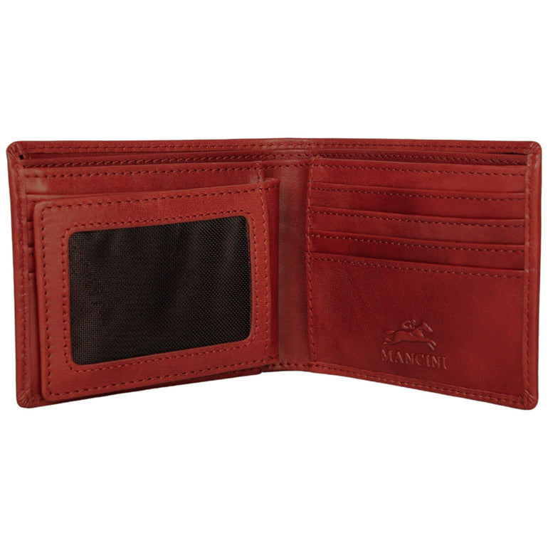 Mancini Pelle D’oro RFID Secure Center Wing Billfold