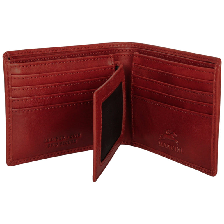 Mancini Pelle D’oro RFID Secure Center Wing Billfold