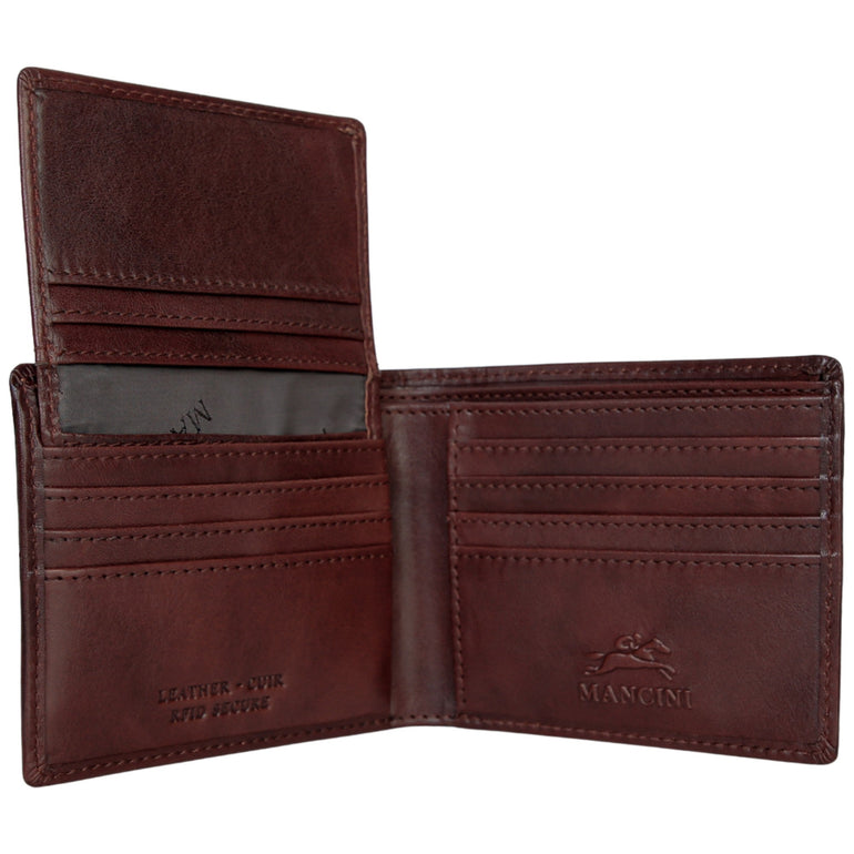 Mancini Pelle D’oro RFID Secure Left Wing Billfold