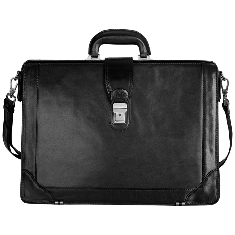 Mancini Pelle D’oro Luxurious 17.3” Laptop Litigator Briefcase