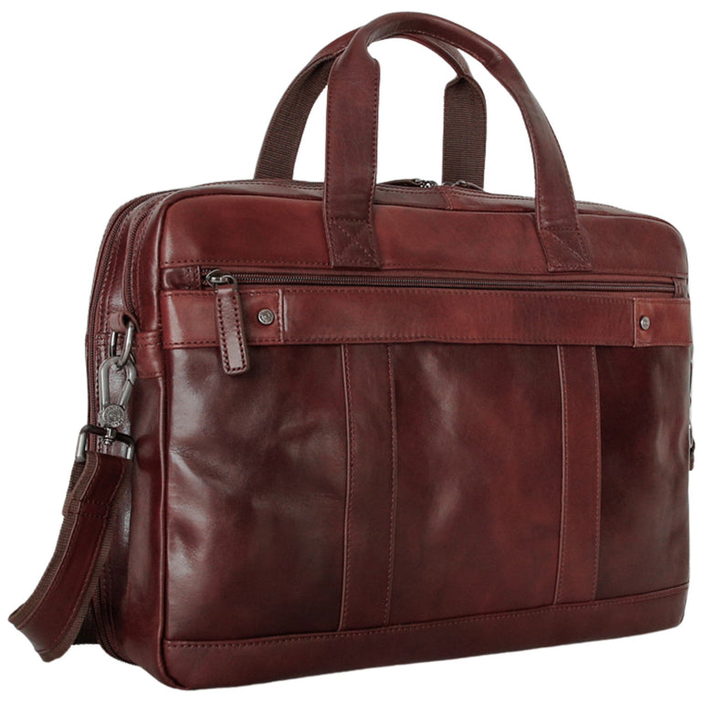 Mancini Pelle D’oro Double Compartment 15.6” Laptop and Tablet Briefcase