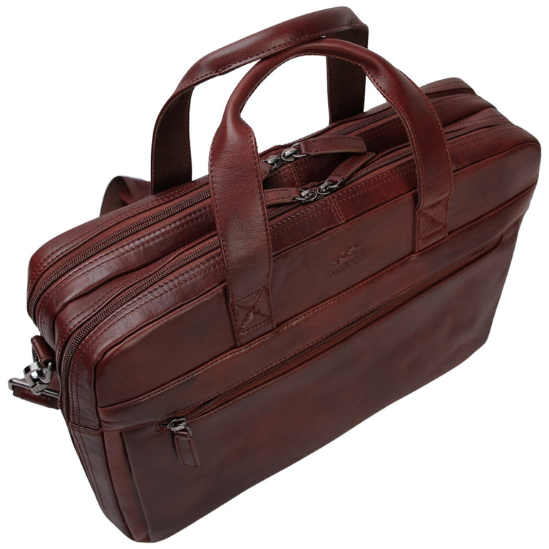 Mancini Pelle D’oro Double Compartment 15.6” Laptop and Tablet Briefcase