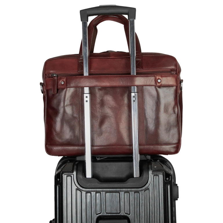 Mancini Pelle D’oro Double Compartment 15.6” Laptop and Tablet Briefcase