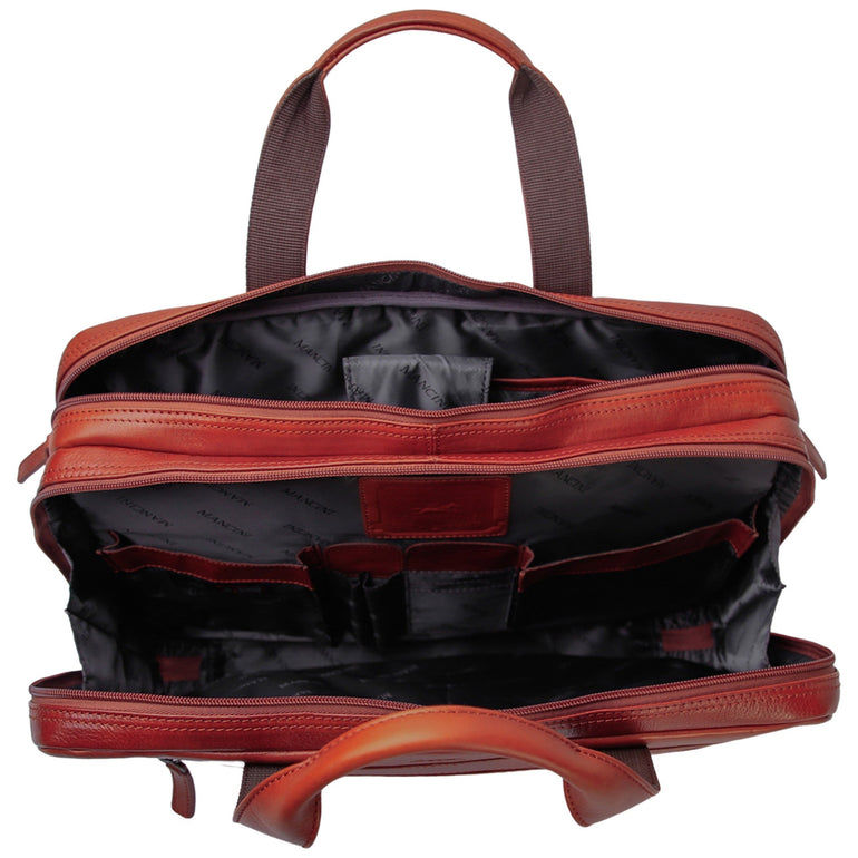 Mancini Pelle D’oro Double Compartment 15.6” Laptop and Tablet Briefcase