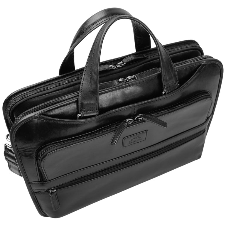 Mancini Pelle D’oro Triple Compartment 15.6” Laptop / Tablet Briefcase