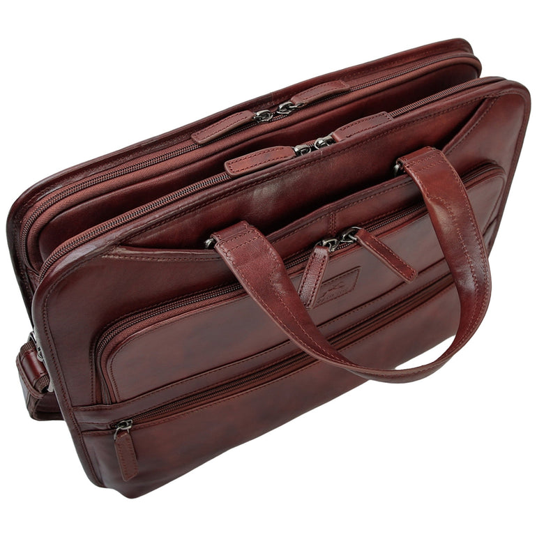 Mancini Pelle D’oro Triple Compartment 15.6” Laptop / Tablet Briefcase