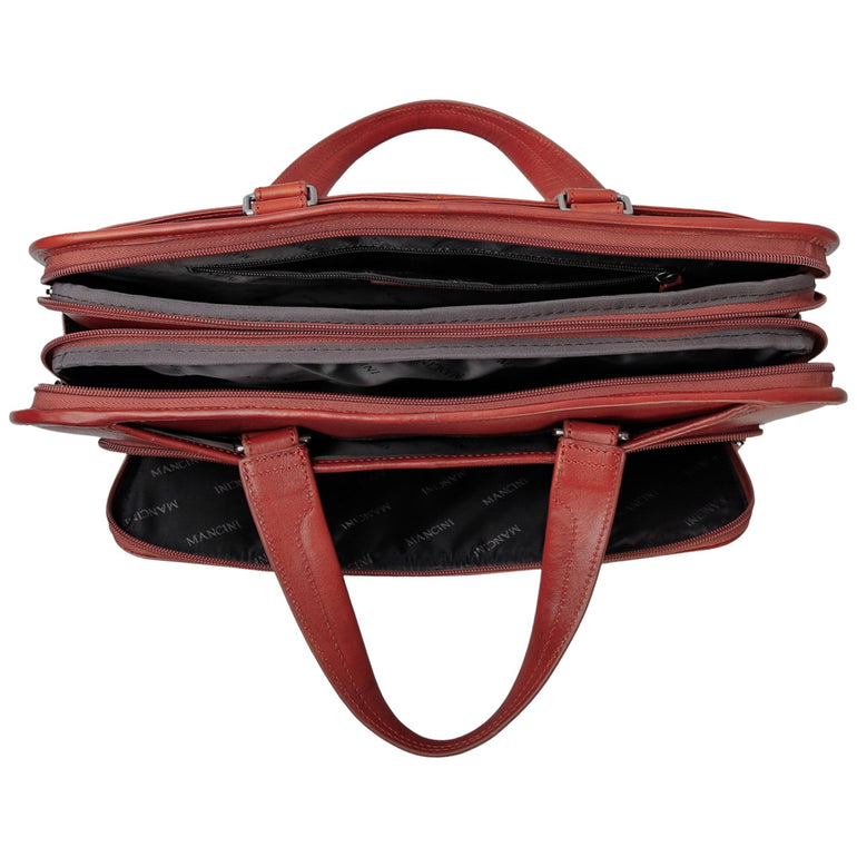 Mancini Pelle D’oro Triple Compartment 15.6” Laptop / Tablet Briefcase