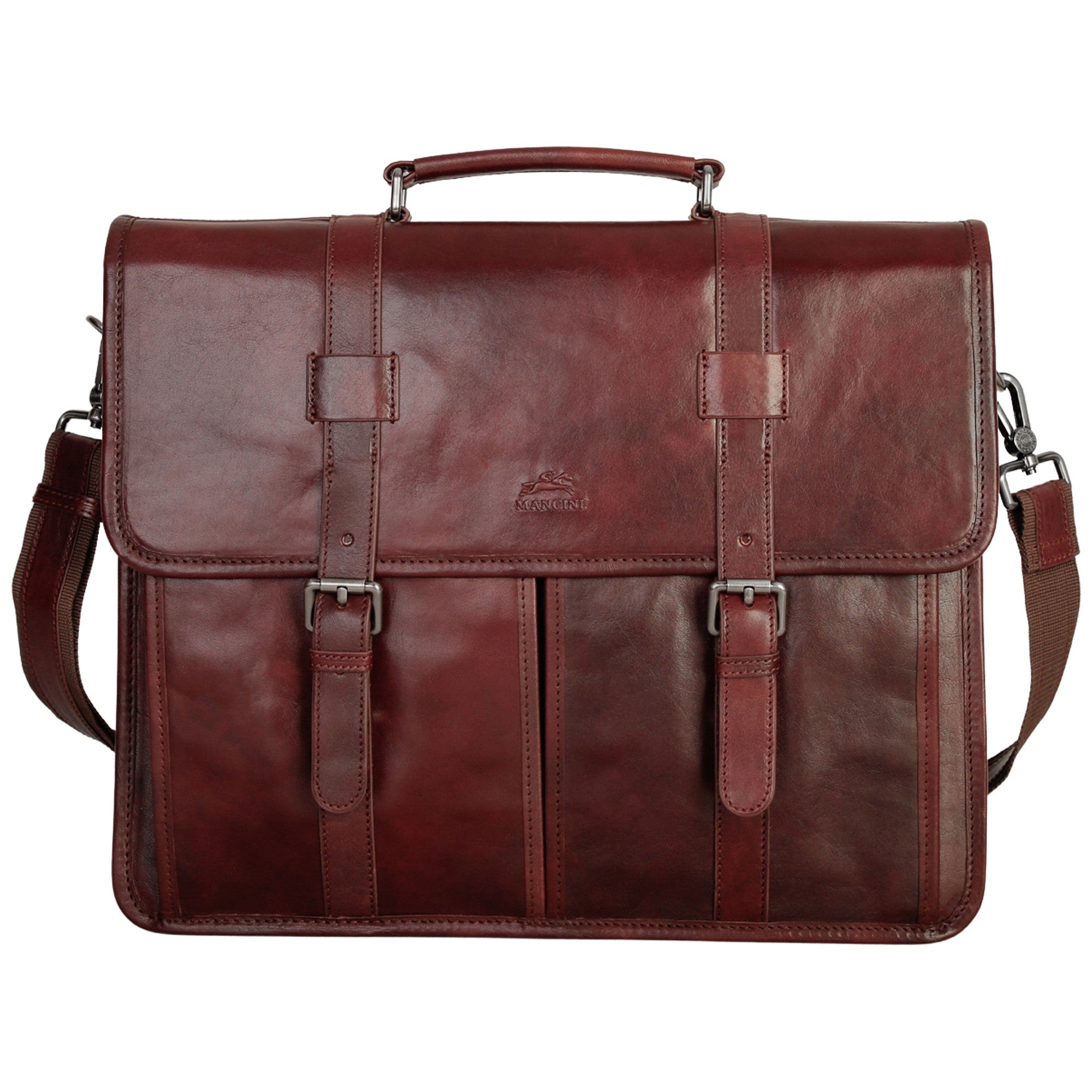 Mancini Pelle D’oro Double Compartment 15.6” Laptop / Tablet Briefcase