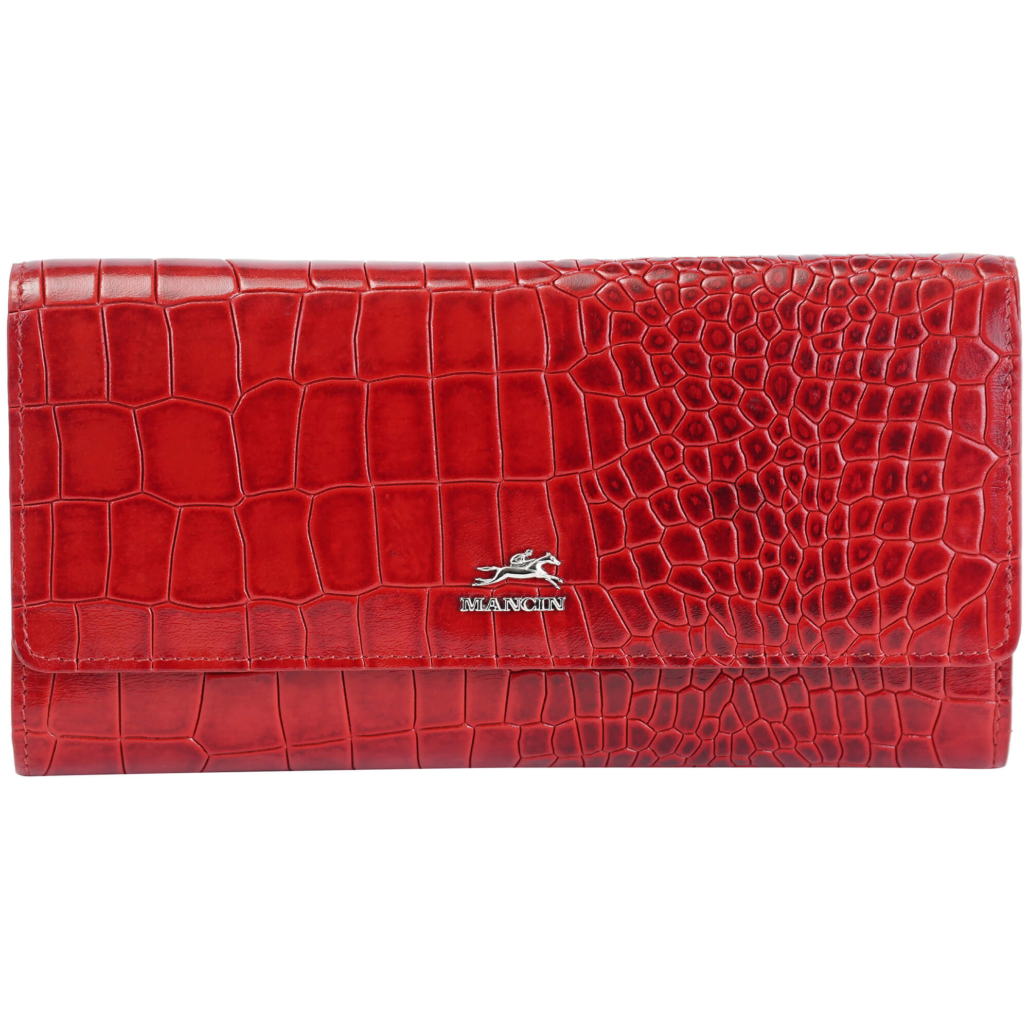 Mancini Croco2 Portefeuille quadriplié pour femmes avec une sécurité RFID renforcée