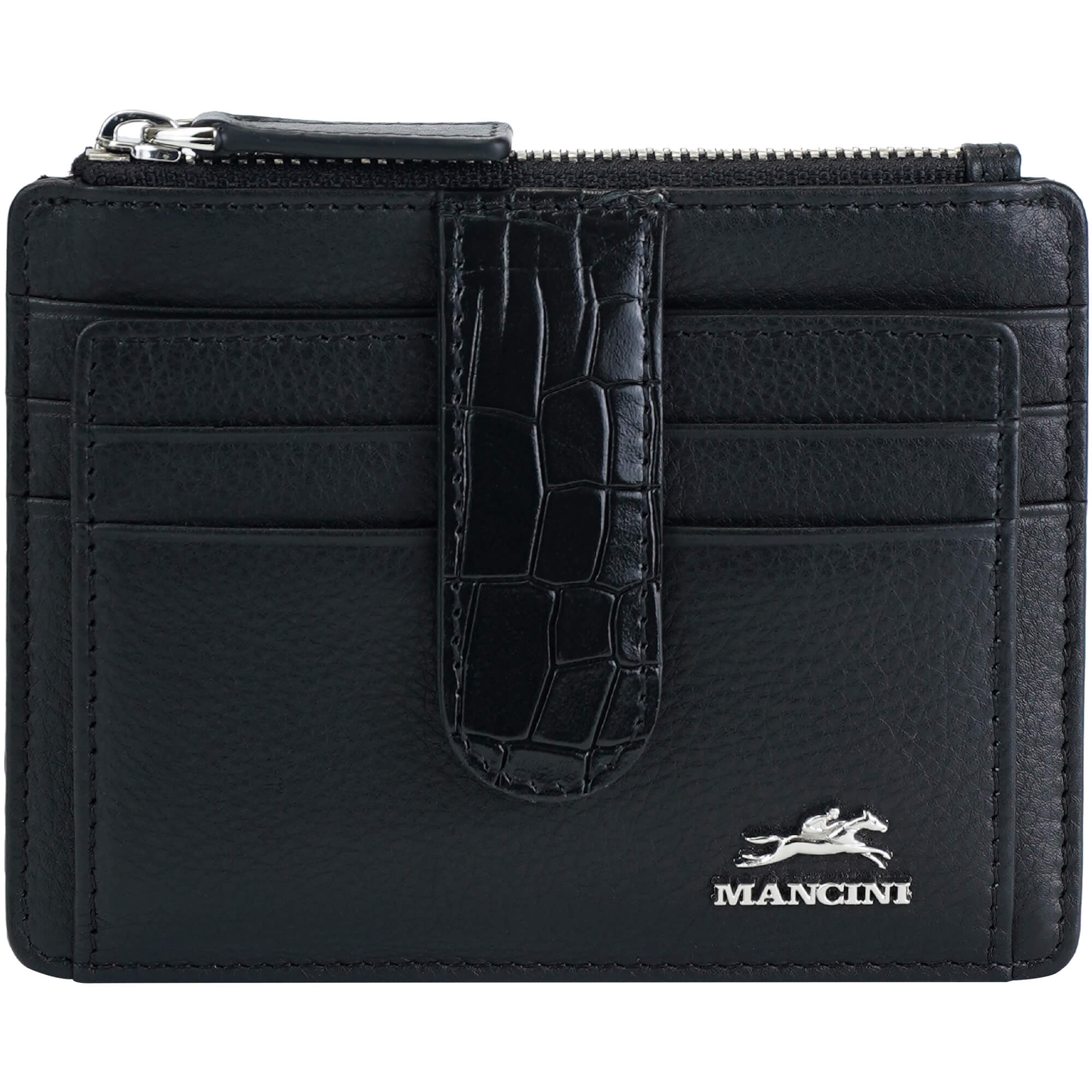 Mancini Croco2 Étui à cartes pour femmes avec une protection RFID renforcée