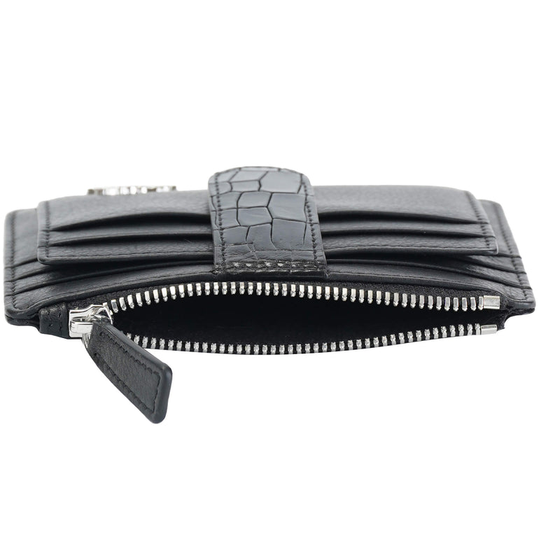 Mancini Croco2 Étui à cartes pour femmes avec une protection RFID renforcée