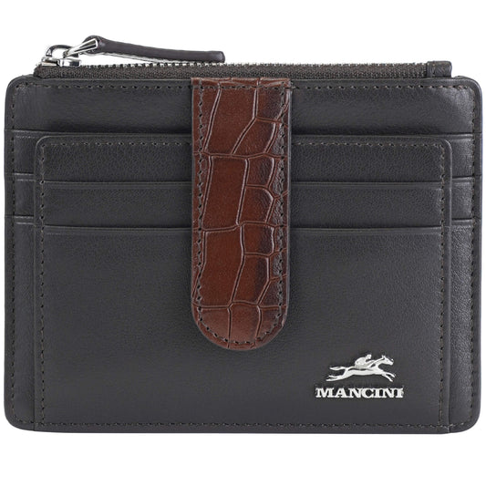 Mancini Croco2 Étui à cartes pour femmes avec une protection RFID renforcée