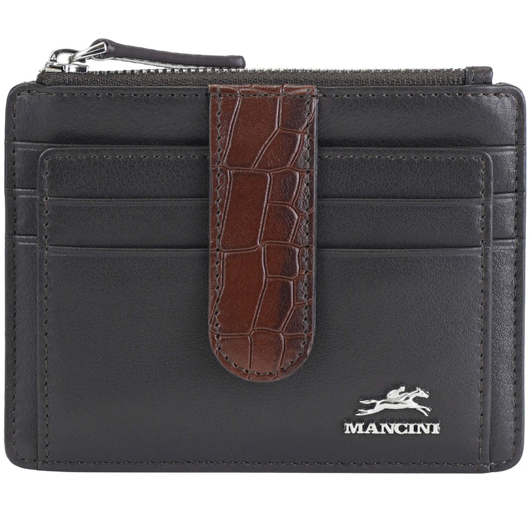 Mancini Croco2 Étui à cartes pour femmes avec une protection RFID renforcée
