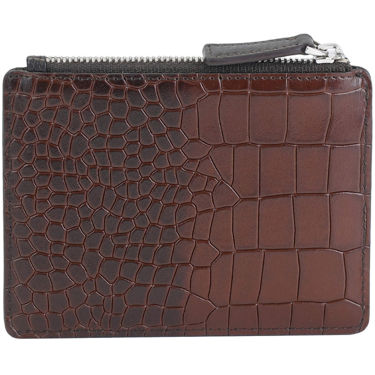 Mancini Croco2 Étui à cartes pour femmes avec une protection RFID renforcée