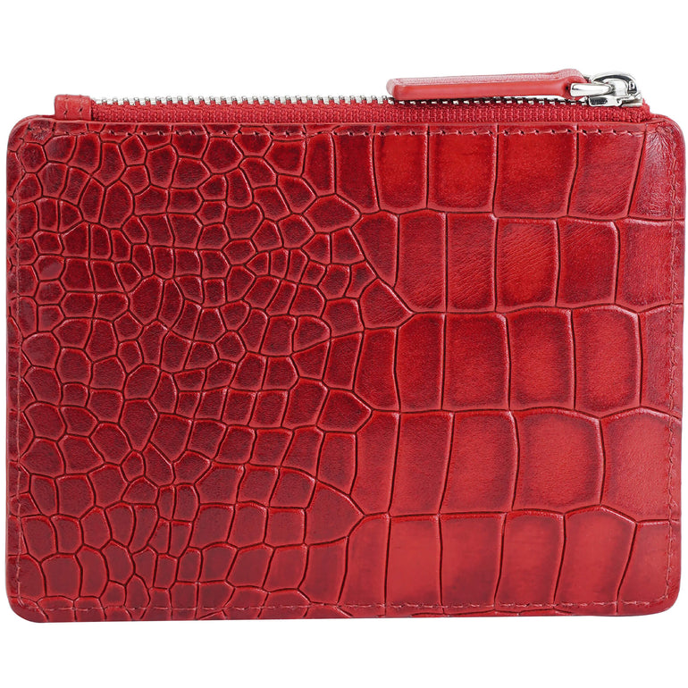 Mancini Croco2 Étui à cartes pour femmes avec une protection RFID renforcée