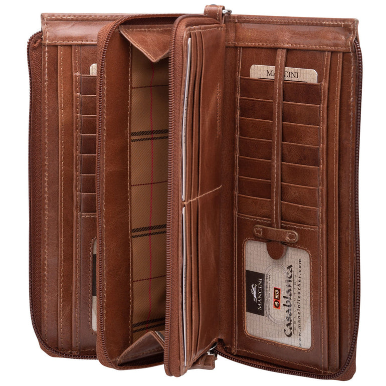 Mancini CASABLANCA Portefeuille RFID Clutch pour Dames