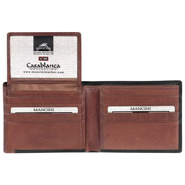 Mancini Collection CASABLANCA Portefeuille pour Hommes avec Porte-Cartes Amovible (Sécurisé RFID)