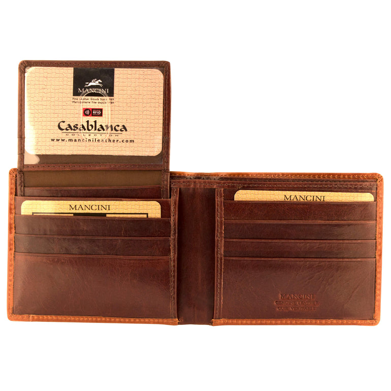 Mancini Collection CASABLANCA Portefeuille pour Hommes avec Porte-Cartes Amovible (Sécurisé RFID)