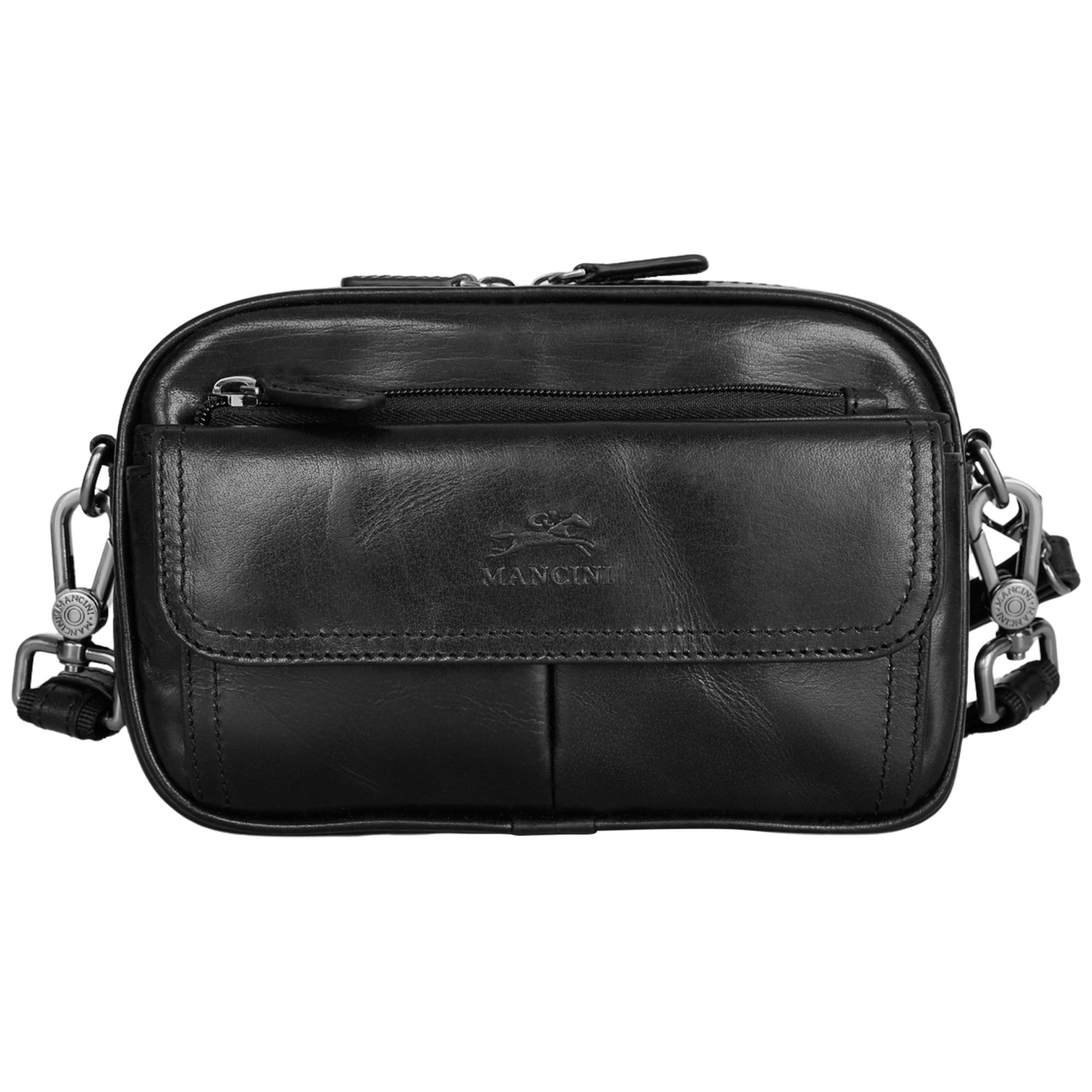 Mancini Buffalo Unisex Bag with Zippered Organizer Pocket
