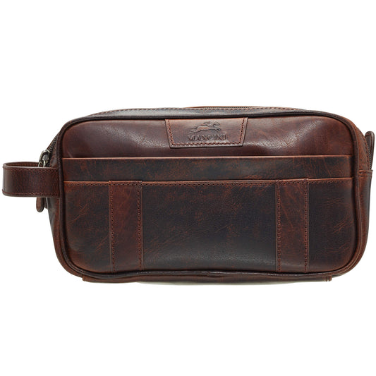 Mancini Buffalo Trousse de toilette à double fermeture éclair supérieure