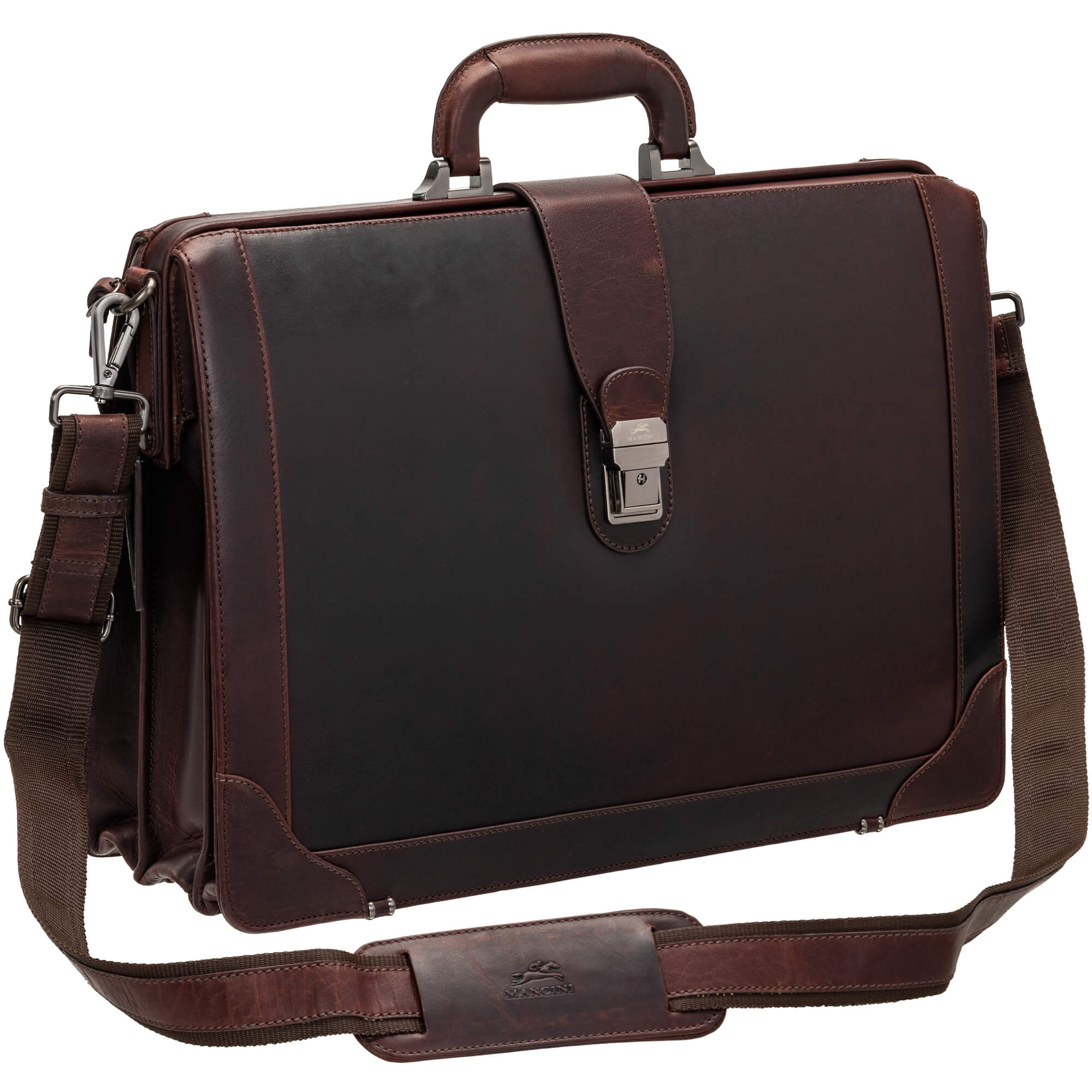 Mancini Buffalo Mallette luxueuse pour avocat avec poche pour ordinateur portable de 17,3 pouces