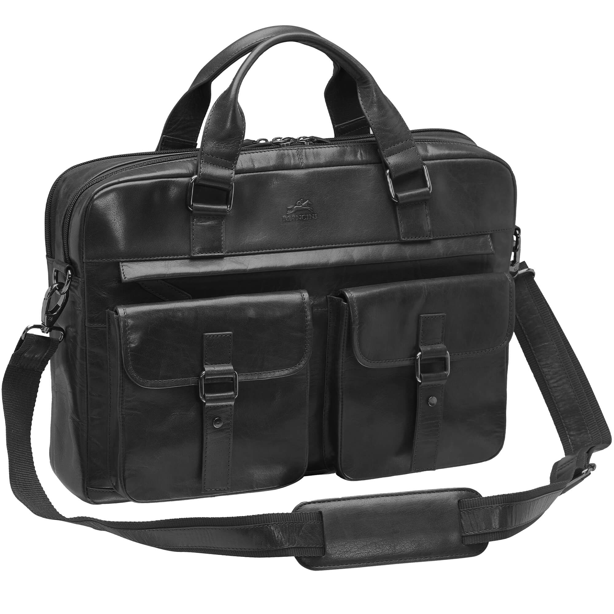 Mancini Buffalo Mallette avec double compartiment pour ordinateur portable de 15,6 pouces