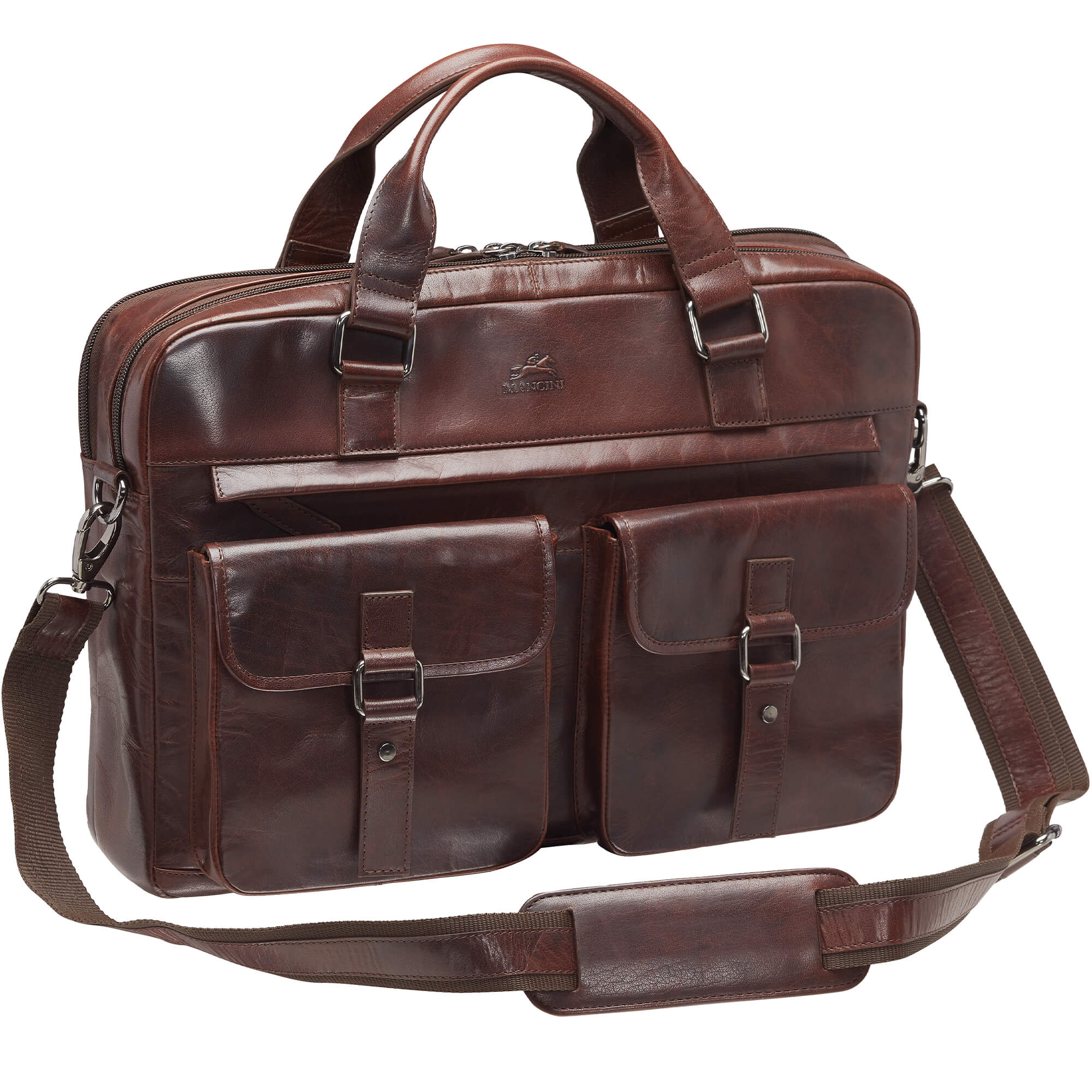 Mancini Buffalo Mallette avec double compartiment pour ordinateur portable de 15,6 pouces