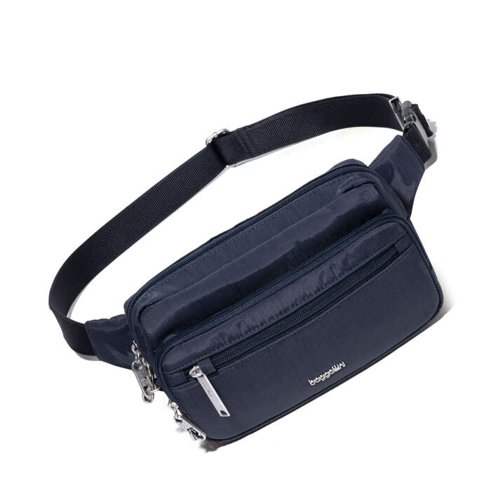 Baggallini Securtex Sac banane antivol à bandoulière