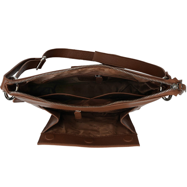 Mancini Pebbled Trish Sac bandoulière avec organiseur