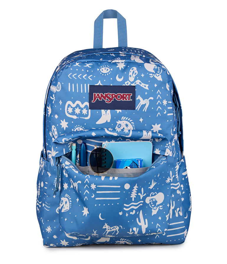 JanSport SuperBreak Plus Backpack - Yeehaw and Horses Elemental Blue