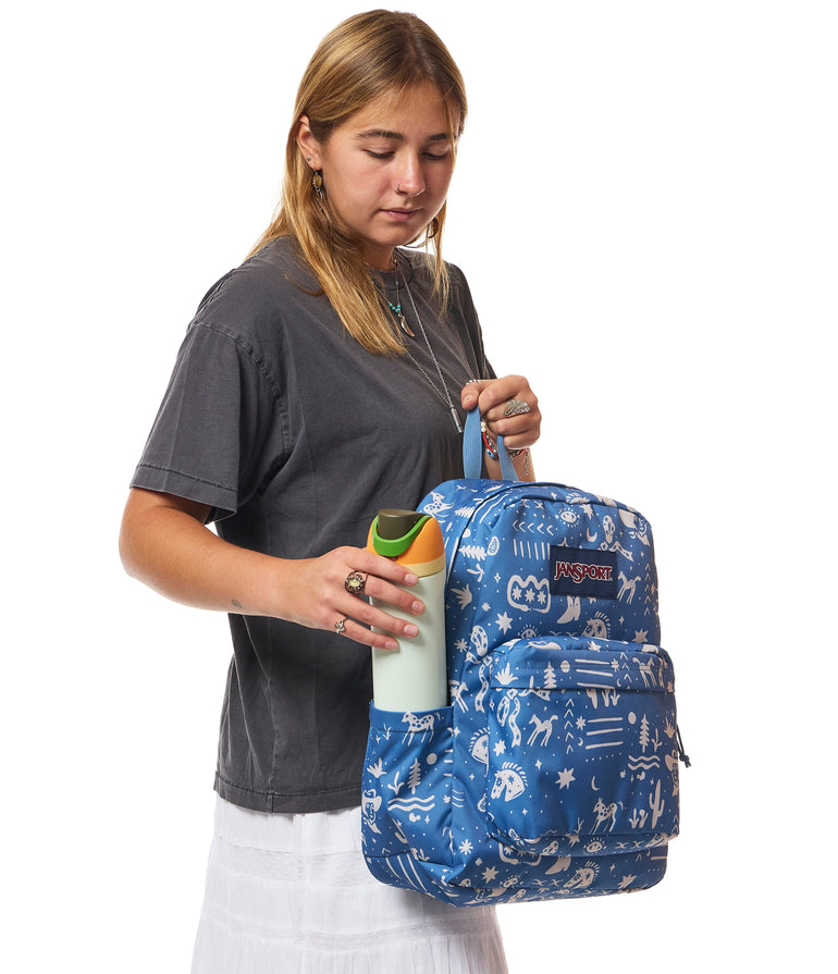 JanSport SuperBreak Plus Backpack - Yeehaw and Horses Elemental Blue