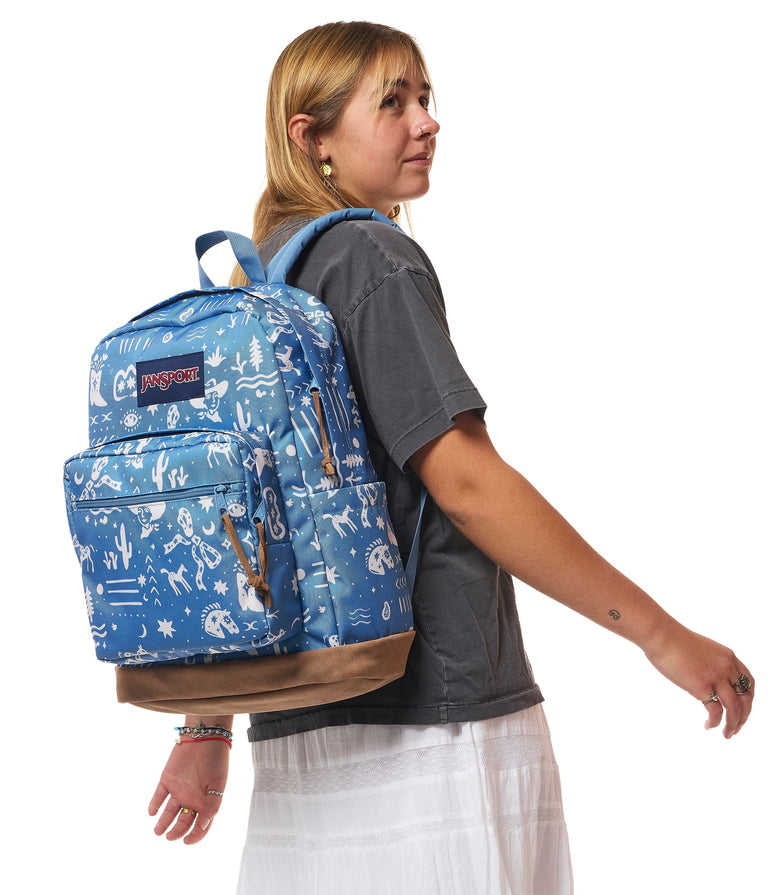 JanSport Right Pack Backpack - Yeehaw and Horses Elemental Blue